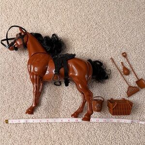 Brown Toy Horse with Accessories
